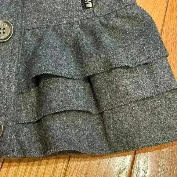 Express Women's Double Breasted Ruffle Peacoat Jacket Gray Size M - Picture 5 of 9